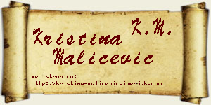 Kristina Maličević vizit kartica